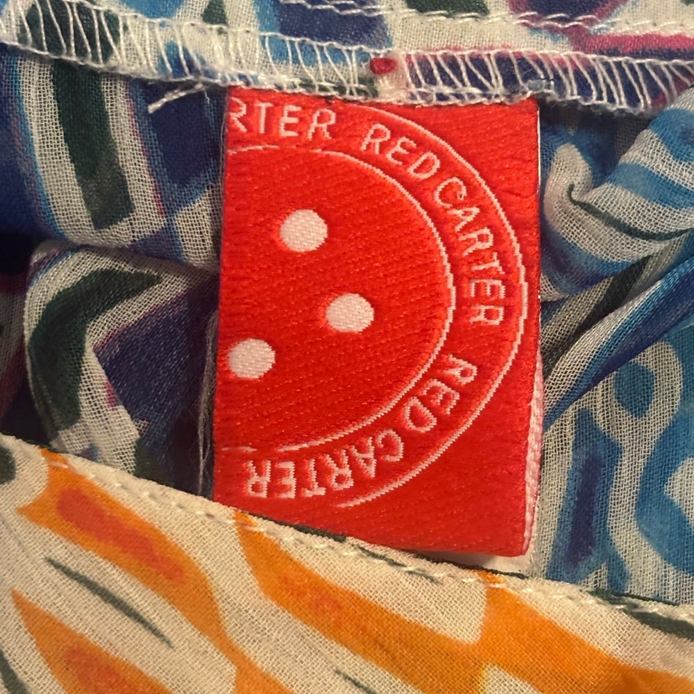 Red Carter Anthropologie Rainbow Geometric Boho Beach Coverup 💙 - Picture 5 of 7